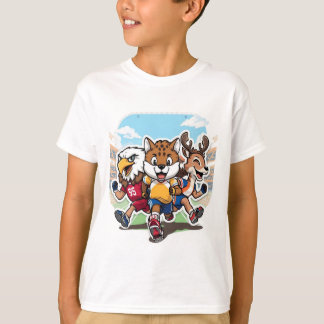 Sött Djur Sportlag Maskot Serieteckning Design T Shirt