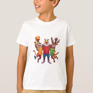 Sött Djur Sportlag Maskot Serieteckning Design T Shirt
