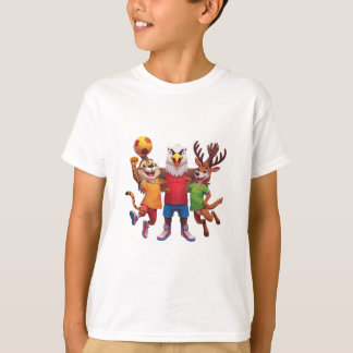 Sött Djur Sportlag Maskot Serieteckning Design T Shirt
