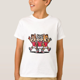 Sött Djur Sportlag Maskot Serieteckning Design T Shirt