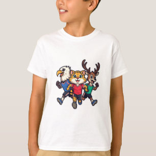 Sött Djur Sportlag Maskot Serieteckning Design T Shirt
