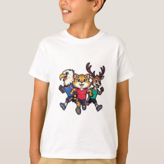 Sött Djur Sportlag Maskot Serieteckning Design T Shirt