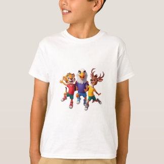 Sött Djur Sportlag Maskot Serieteckning Design T Shirt