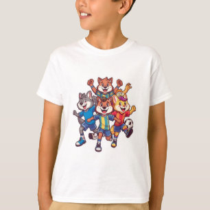 Sött Djur Sportlag Maskot Serieteckning Design T Shirt