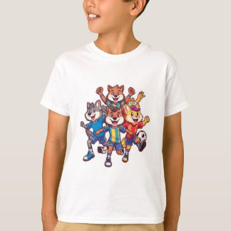 Sött Djur Sportlag Maskot Serieteckning Design T Shirt