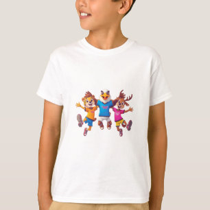Sött Djur Sportlag Maskot Serieteckning Design T Shirt