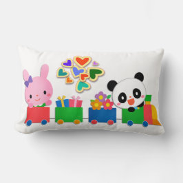 Sött djur tåg lumbarkudde