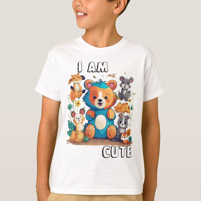 Sött djur tecknad ny jag är söt t shirt (Framsida)