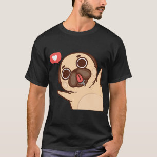 Sött djurserie baby mops i hjärta t shirt