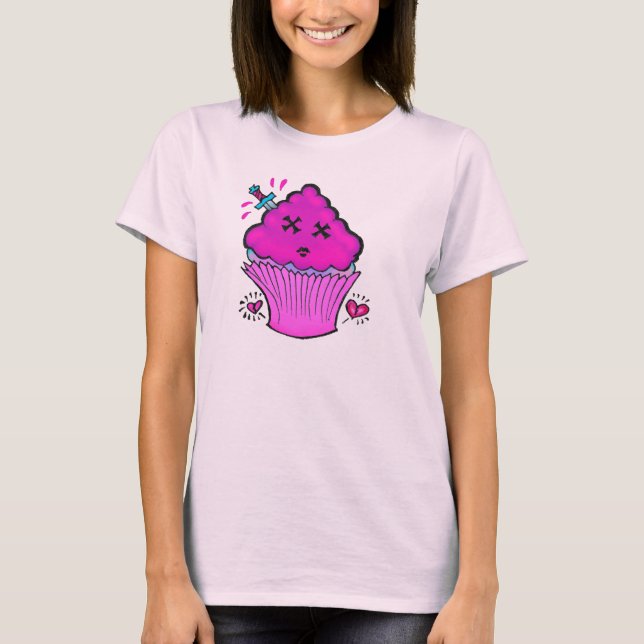Sött Död Zombie Cupcake T-shirt (Framsida)