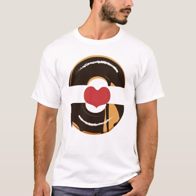 Sött Donut-Hjärta Par Design T Shirt (Framsida)