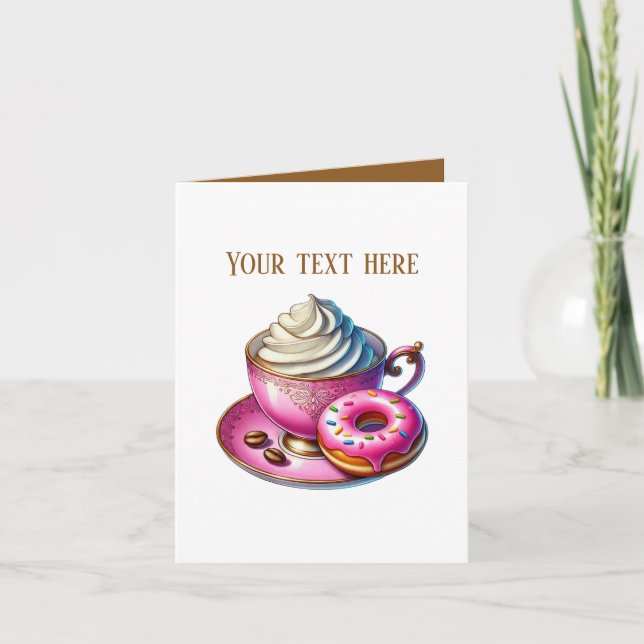 Sött doughnut-butik anpassningsbart kort (Framsida)