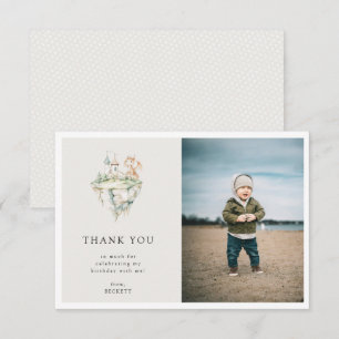 Sött Draktema Födelsedagsfest Foto Tack Kort