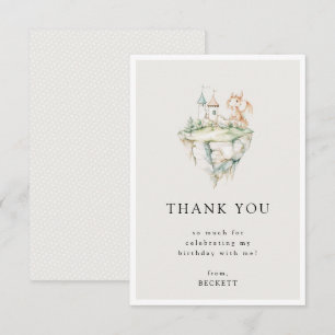 Sött Draktema Födelsedagsfirande Tack Kort