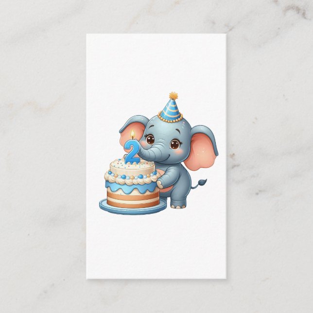 Sött Elefant 2-årsdag Tilläggskort (Framsida)