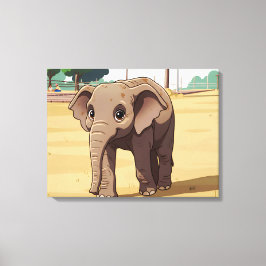 Sött elefant på nära håll canvastryck