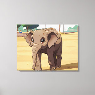 Sött elefant på nära håll canvastryck
