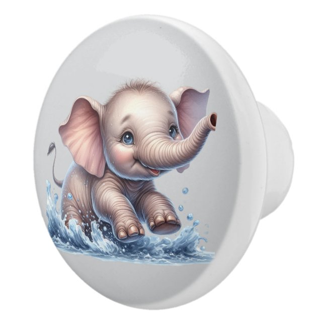Sött elefantbaby-nursery knopp (Höger)