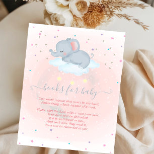 Sött elefantbarn, Moln, Stjärnor Baby Shower Tilläggskort
