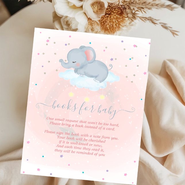 Sött elefantbarn, Moln, Stjärnor Baby Shower Tilläggskort (Skapare uppladdad)