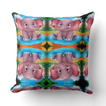 Sött Elefantdesign Kuddthrow