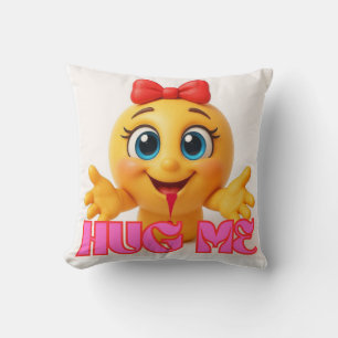 Sött Emoji-kudde – Kawaii-leende Ansikte Heminredn Kudde