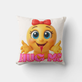 Sött Emoji-kudde – Kawaii-leende Ansikte Heminredn Kudde