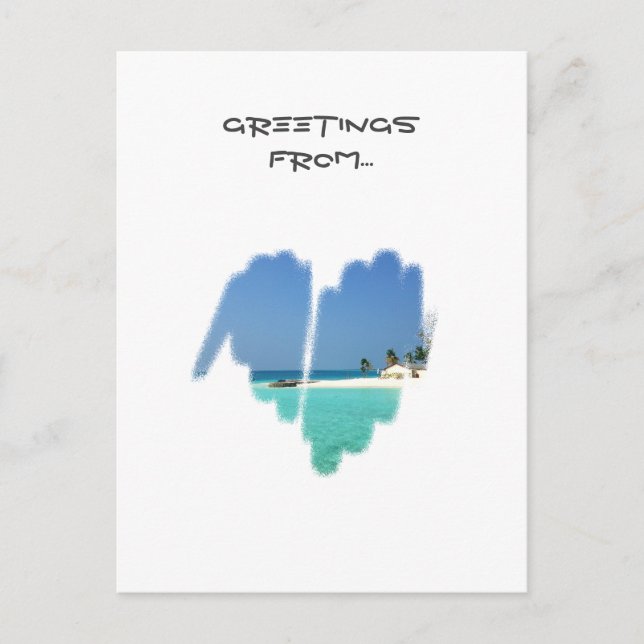 Sött enfärgat mainstream graffitihjärta vykort (Framsida)