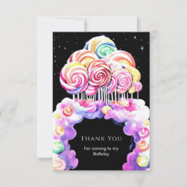 Sött Enkelt Candyland Födelsedagsfirande Tack Kort
