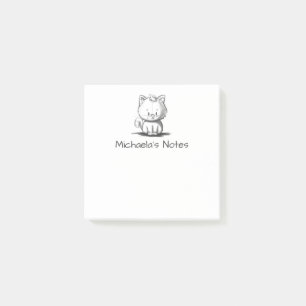 Sött Enkelt Handritad Katt Post-it Block