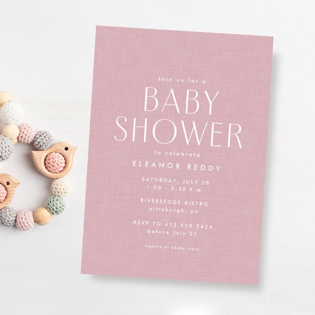 Sött enkelt rosa baby shower inbjudningar (Skapare uppladdad)
