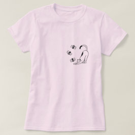 Sött Enkelt Rosa Katt T Shirt