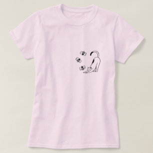 Sött Enkelt Rosa Katt  T Shirt