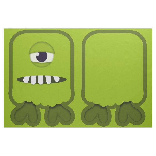 Sött enögd monster skär- och sykit  tyg (Fat Quarter)