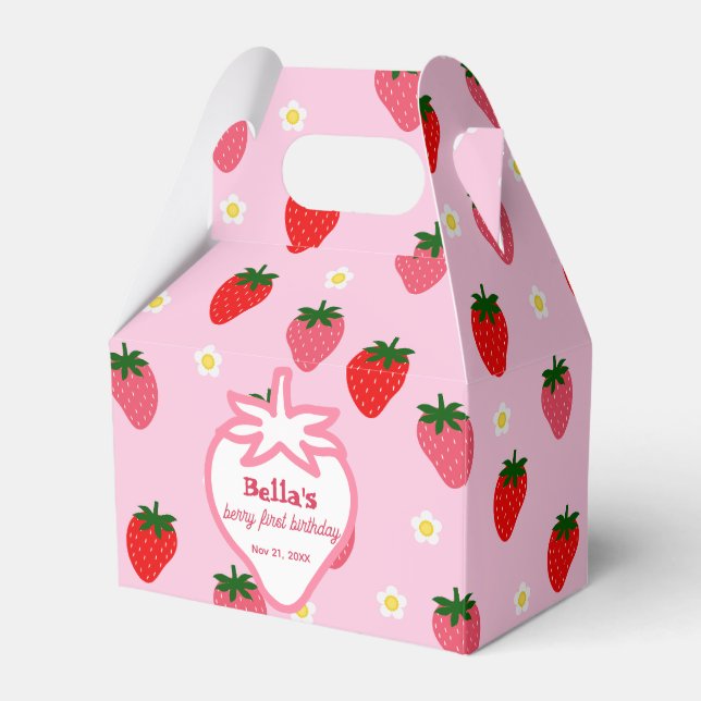 Sött Ettårs Födelsedagsfirande för Strawberry Berr Presentaskar (Framsidan Sidan)