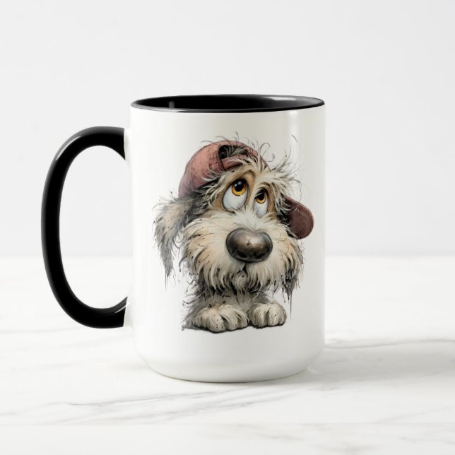 Sött Excentrisk Hund Ritning Mugg (Vänster)