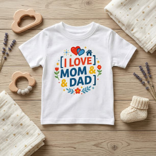Sött familjpresent Jag älskar mamma och pappa tr T Shirt