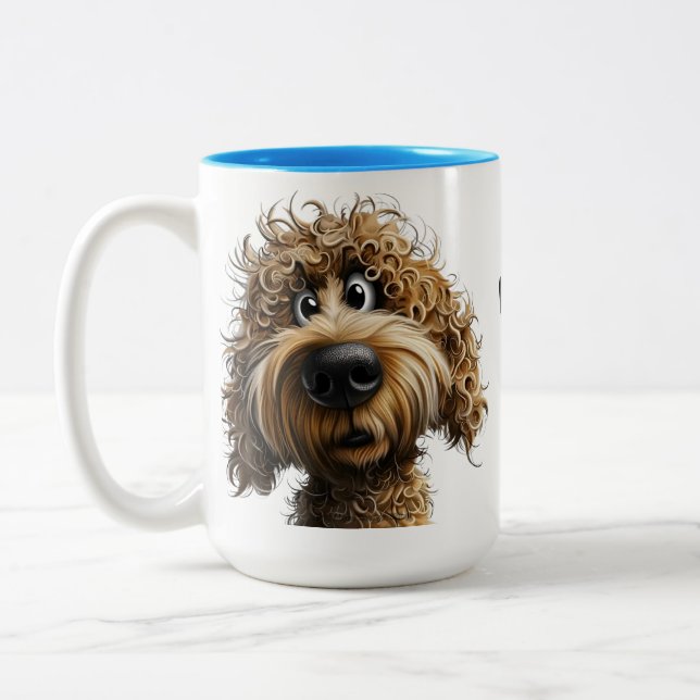 Sött fantasifull hund Två-Tonad mugg (Vänster)