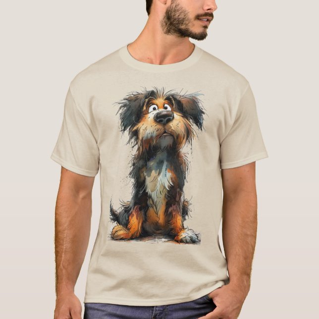 Sött fantasifullt hund t shirt (Framsida)