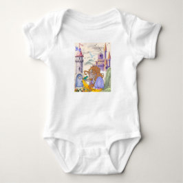 Sött fantasifullt prinsesslott & gungande baby-bod t shirt