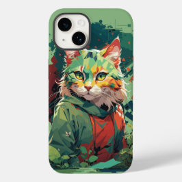 Sött fantasinspirerat kattdesign med färgsprut