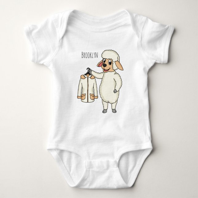 Sött får med jacka seriefigur t shirt (Framsida)