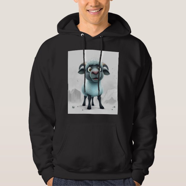 Sött Får Mysig Design Hoodie (Framsida)
