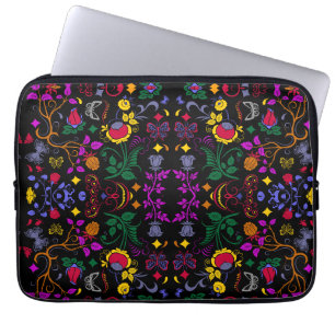 Sött färgglatt blommönster laptop fodral