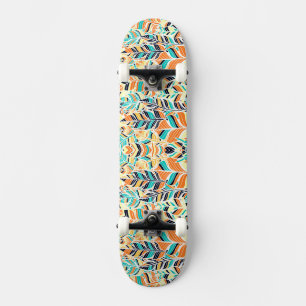 Sött färgglatt boho-bladmönster mini skateboard bräda 18,5 cm