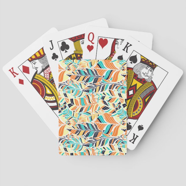 Sött färgglatt boho-bladsmönster casinokort (Baksidan)