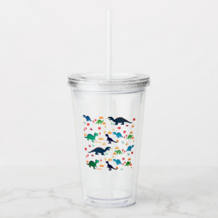 Sött Färgglatt Dinosaurie Mönster Take Away Mugg