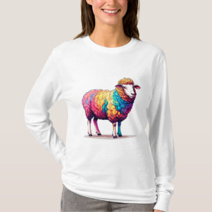 🐑🌈 Sött Färgglatt Får Djur Present ✨ T Shirt