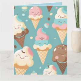 Sött färgglatt glass kort