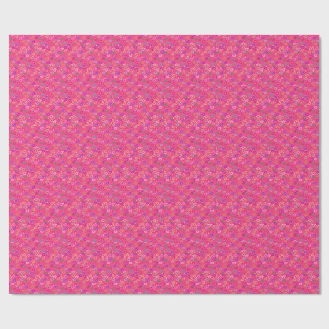 Sött färgglatt hjärta  presentpapper (Platt)